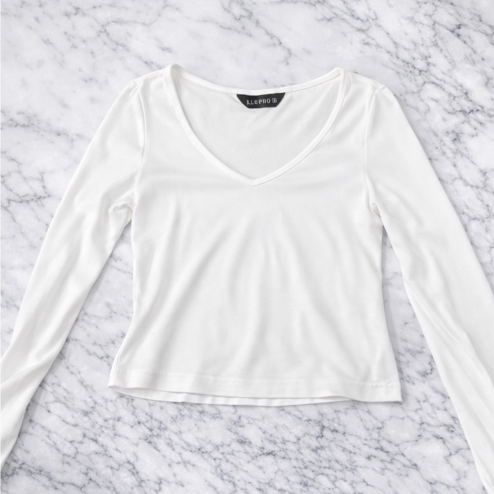 Eloquii Classic White Long Sleeve Top